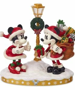 Flash Sale 🔥 Buy ⭐ Disney 🎅 🎄 Christmas Figurine - Santa Mickey & Minnie Mouse - Light-Up 🧨 🤩