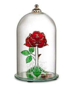 Best deal 💯 Wholesale 🛒 Disney Glass Sculpture - Beauty And The Beast Enchanted Rose - Large 🎉 🔥