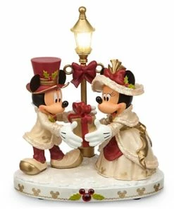 Cheap 😀 Deals ⭐ Disney 🎅 🎅 Christmas Figurine - Mickey & Minnie Mouse Light-Up Victorian 👏 ✔️