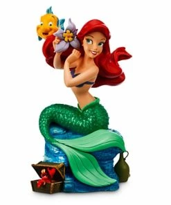 Outlet ⌛ Flash Sale ⭐ Disney Musical Figurine - Ariel With Flounder & Sebastian 👍 👍