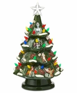 Promo 😍 Hot Sale 🔥 Disney Holiday Tree Figure - Retro Ceramic - Light Up 🎉 🎉